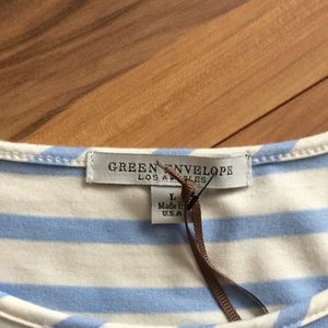 Green Envelope Tops - ✨NWT✨Green Envelope Blue&White Stripe Bell Sleeve✨ Green Envelope Tops - ✨NWT✨Green Envelope Blue&White Stripe Bell Sleeve✨